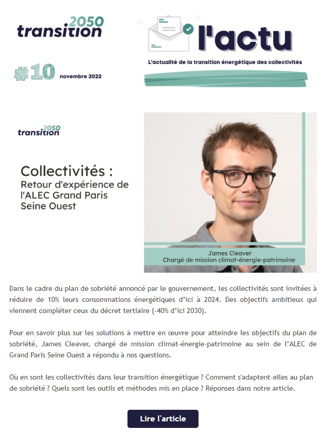 Newsletter Transition 2050 - novembre